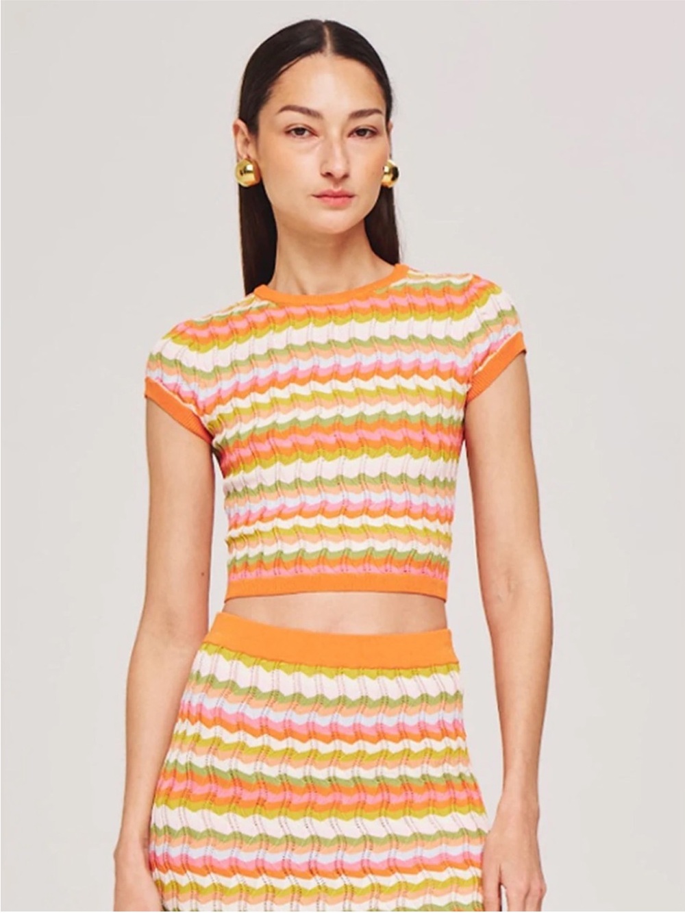 NWT Ronny Kobo Quartz Knit Top Rainbow Multi Size S MSRP $238